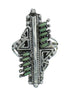 Silver Turquoise Southwestern Water Wave Needlepoint Ring Size 5-1/2 QX87136